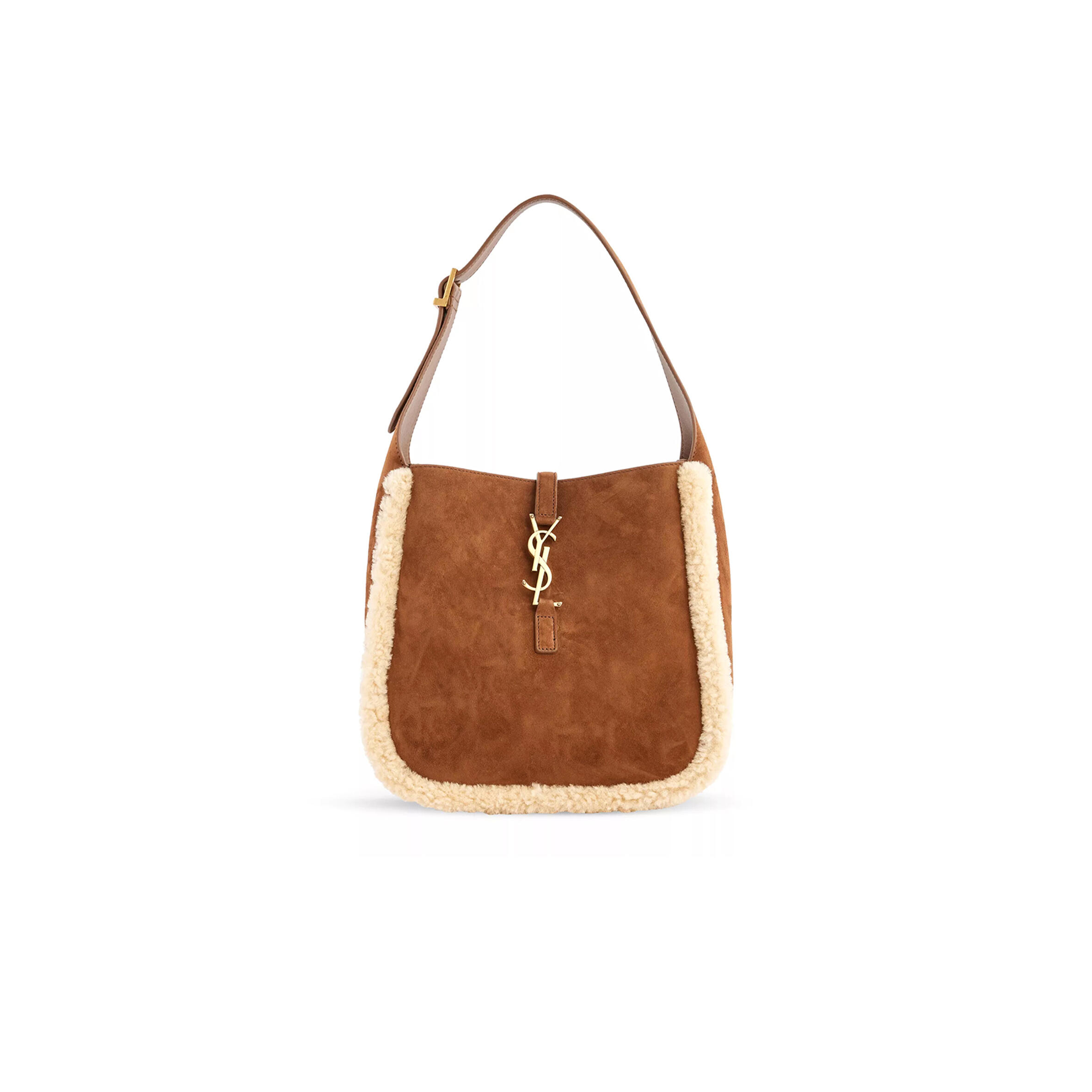Y51 le 5 À 7 shearling-trim leather shoulder bag 7139381qsiw2281 (23*22*8.5cm)